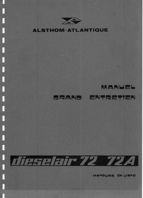 Product picture ALSTHOM dieselair 72-72A Manuel de grand entretien