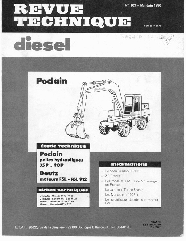 Product picture revue technique poclain 75P et 90P